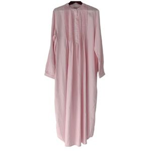 L.L. Bean pink long nightgown pintuck detail L